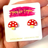 Vintage Style Mushroom Earrings
