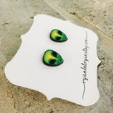Green Alien Earrings