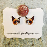 Grumpy Cat Stud Earrings