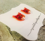 Orange Cat Earrings
