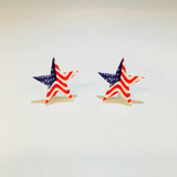 Star Spangled American Flag Stud Earrings
