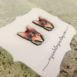 Trippy Cat Stud Earrings