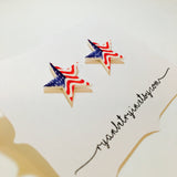 Star Spangled American Flag Stud Earrings