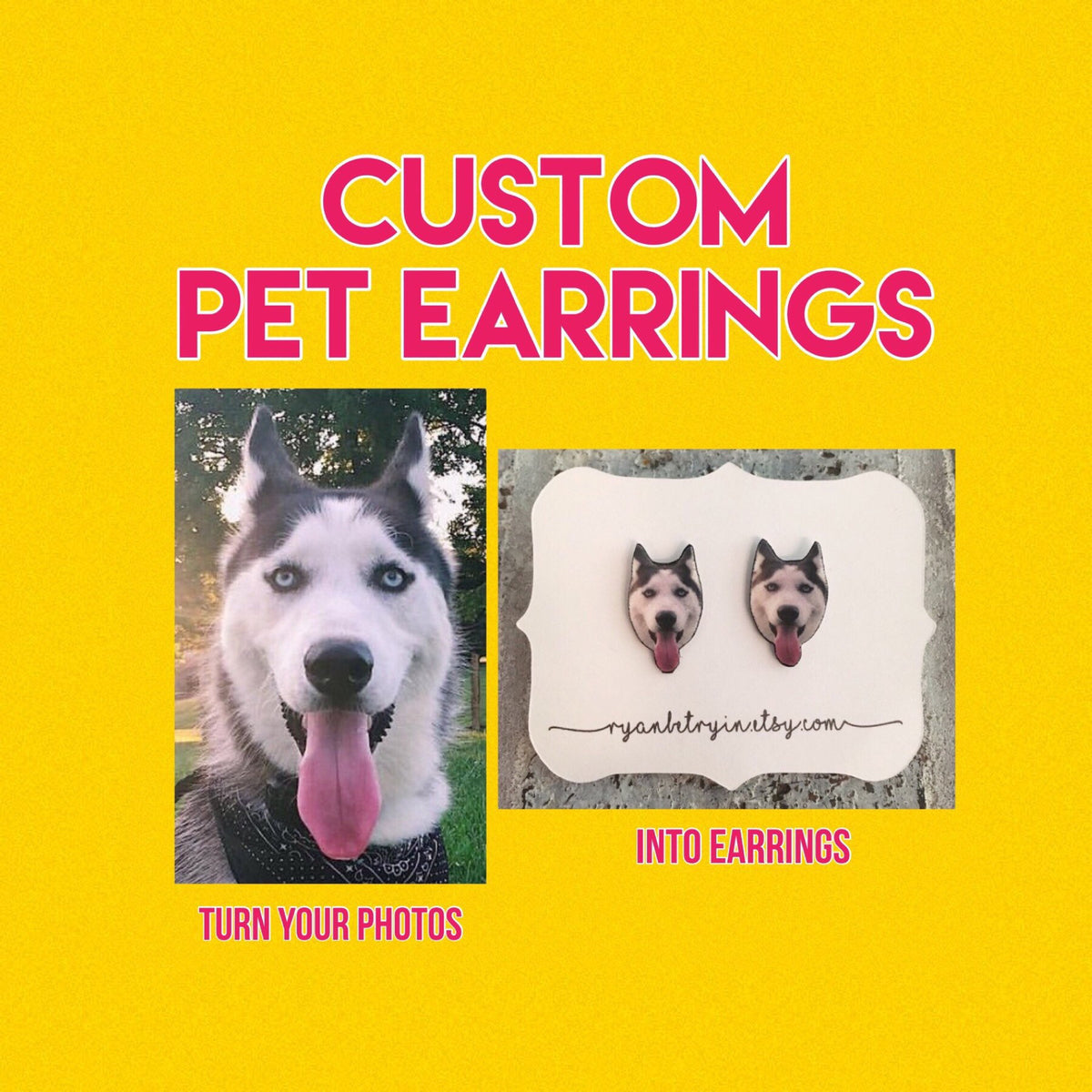 Custom Pet Earrings Ryan Be Tryin