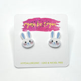 Easter Bunny Earrings - Blue