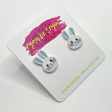 Easter Bunny Earrings - Blue