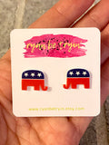Republican Elephant Earrings