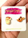 Santa & Rudolph Christmas Earrings