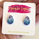 Easter Egg Earrings - Blue