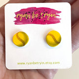 Softball Earrings
