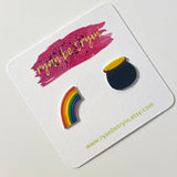St. Patrick’s Day Earrings - Rainbow & Pot of Gold
