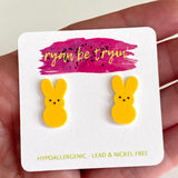 Peeps Easter Bunny Earrings - Yellow
