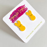 Peeps Easter Bunny Earrings - Yellow