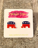 Republican Elephant Earrings
