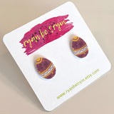 Easter Egg Earrings - Purple