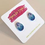 Easter Egg Earrings - Blue