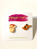 Santa & Rudolph Christmas Earrings