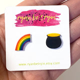 St. Patrick’s Day Earrings - Rainbow & Pot of Gold