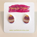 Easter Egg Earrings - Purple