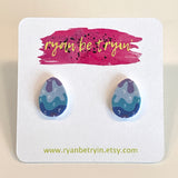 Easter Egg Earrings - Blue