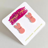 Peeps Easter Bunny Earrings - Pink