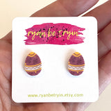 Easter Egg Earrings - Purple