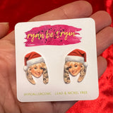 Holly Dolly Christmas Earrings