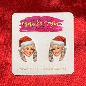 Holly Dolly Christmas Earrings