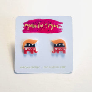 MAGA Republican Earrings