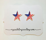 Star Spangled American Flag Stud Earrings