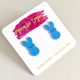 Peeps Easter Bunny Earrings - Blue