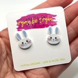 Easter Bunny Earrings - Blue