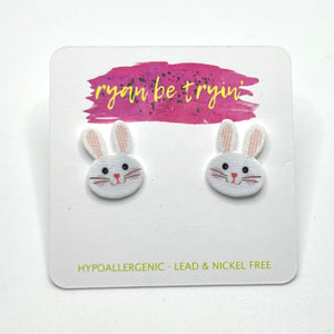Easter Bunny Earrings - Pink