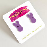 Peeps Easter Bunny Earrings - Purple
