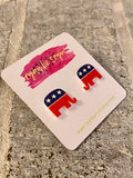 Republican Elephant Earrings