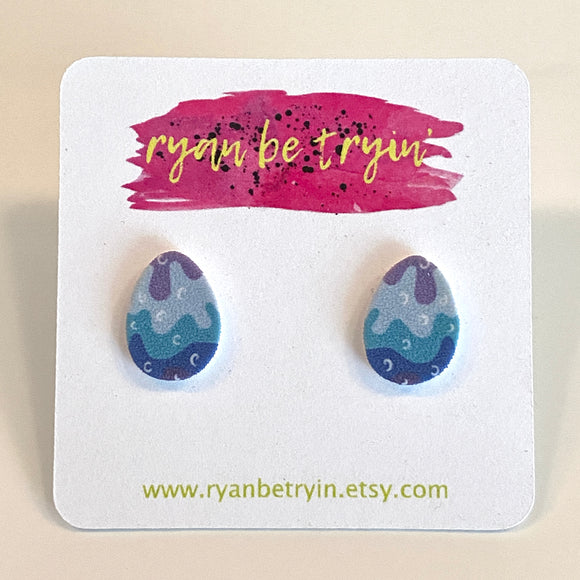 Easter Egg Earrings - Blue